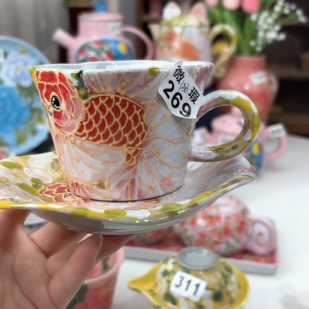 景德镇手绘高温釉下彩陶瓷茶具