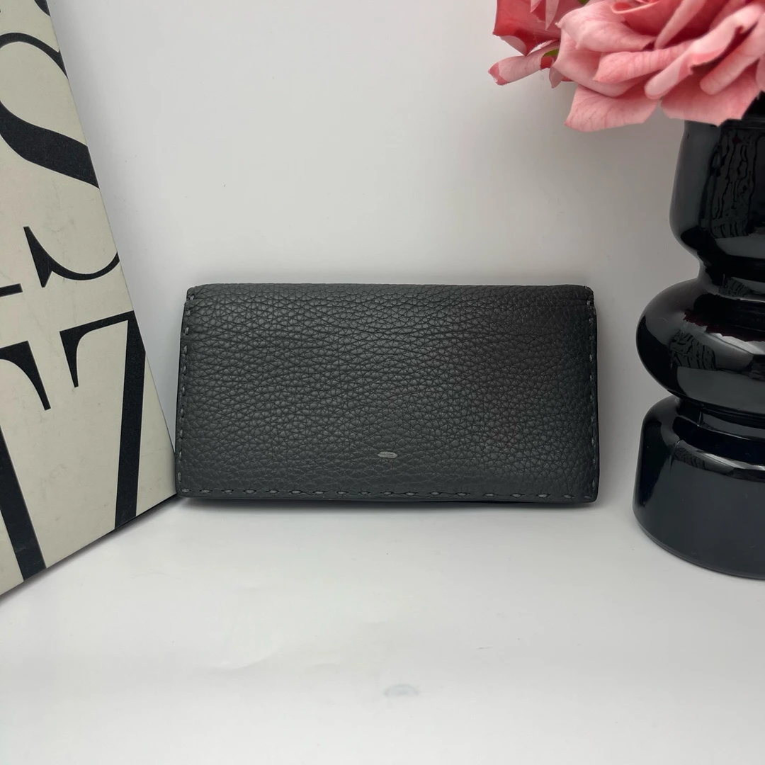 95新 FENDI/芬迪 芬迪/Fendi xy 9095 灰色全皮钱包