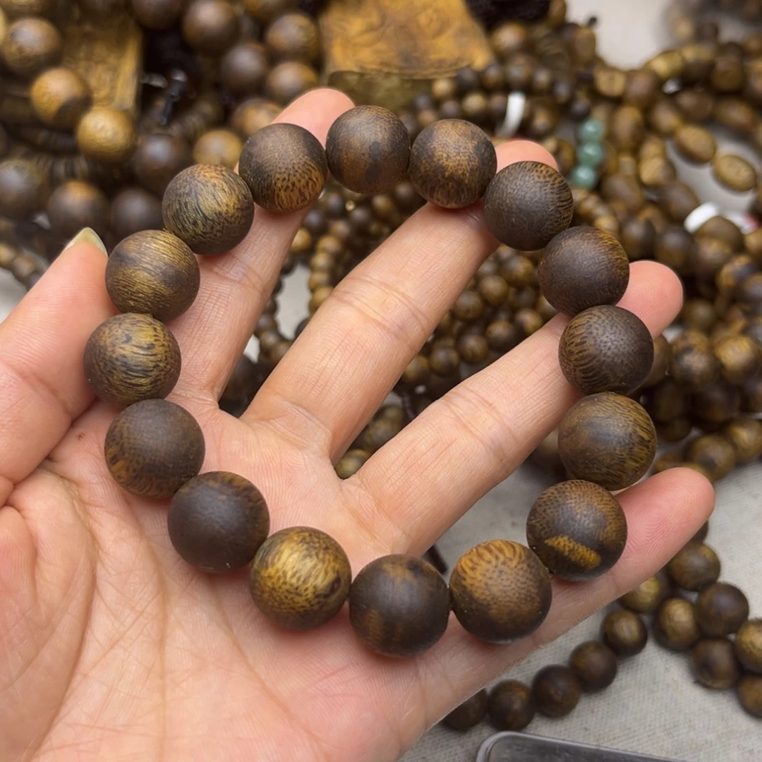 花****沉香手串奇楠沉香单圈手串14mm18g