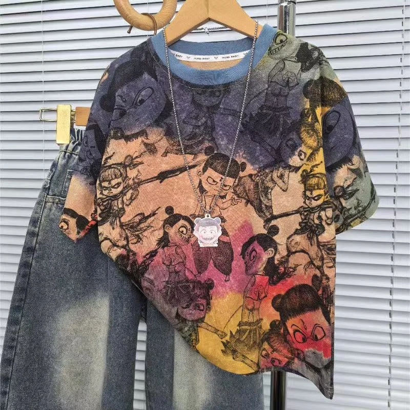 （渲染超酷哪吒）亲子棉男女童体恤