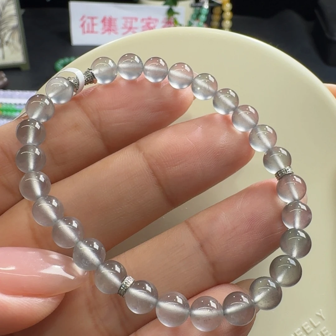 未镶嵌手链翡翠炸光玻璃黑钢卡6.2寒光凛凛力推！