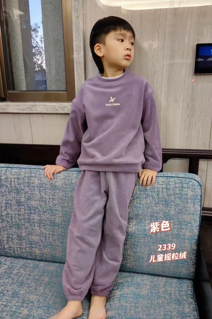 摇粒绒中童圆领套装