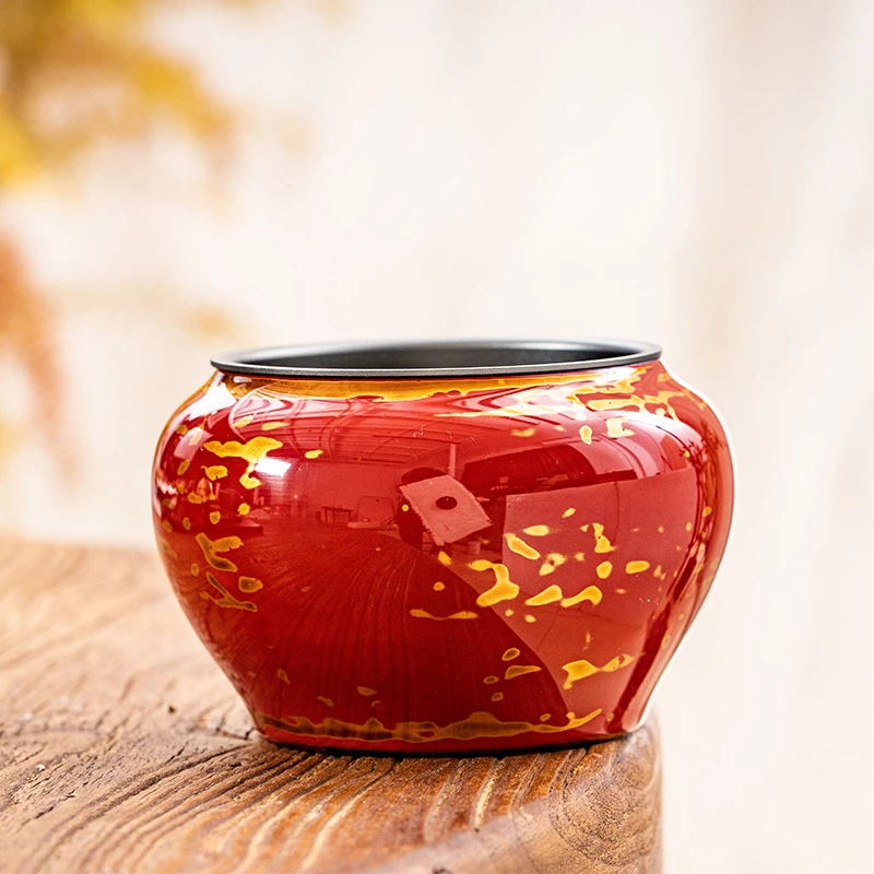 蜂鸟工坊 大漆建水 锡盖瓷胎 小建水系列