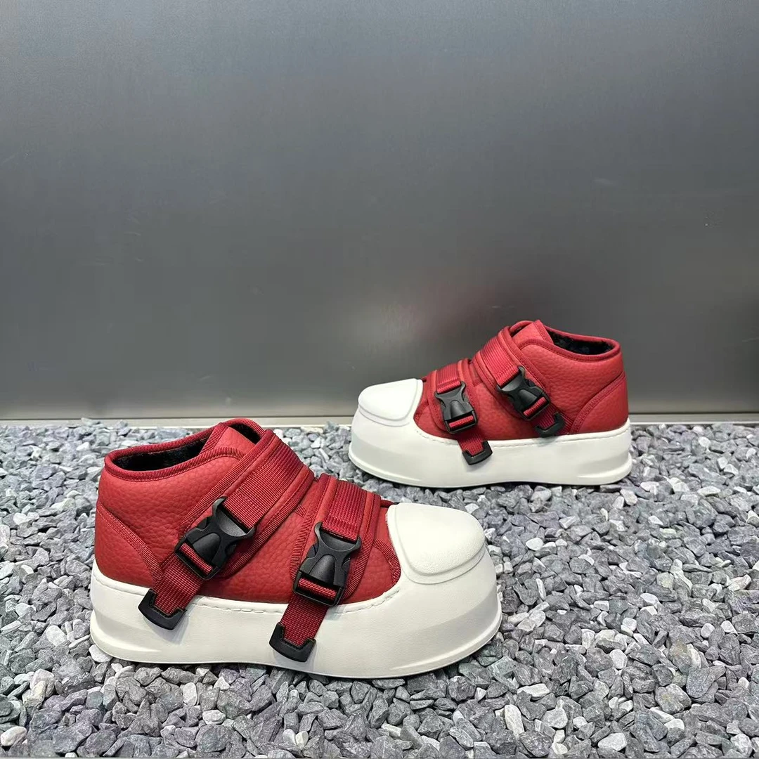 潮流男鞋秋冬新款加绒保暖中邦搭扣轻便舒适休闲鞋软底百搭男鞋