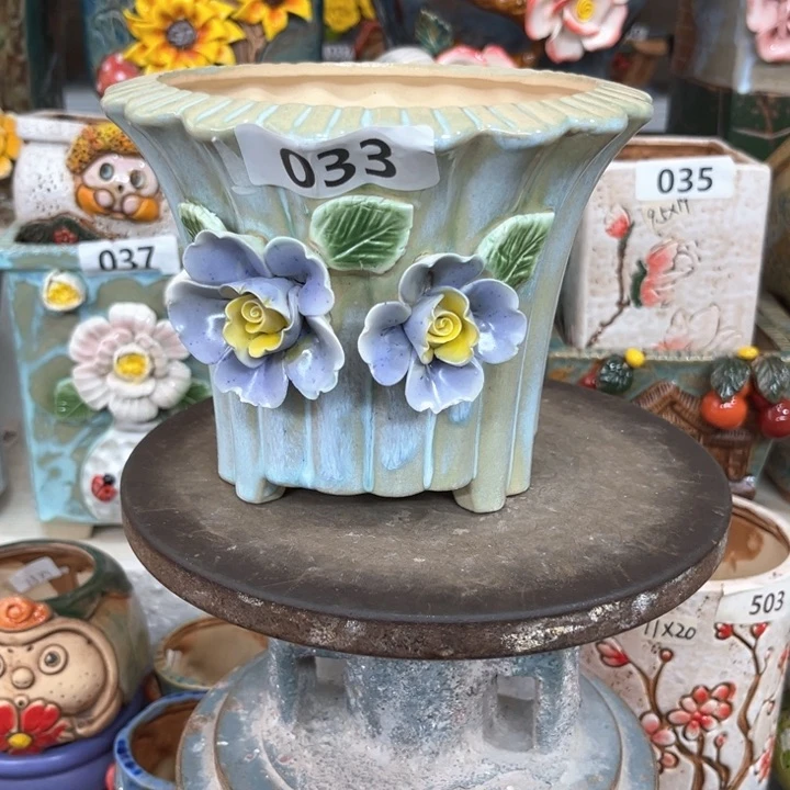 紫砂花盆粗陶材质多肉花盆