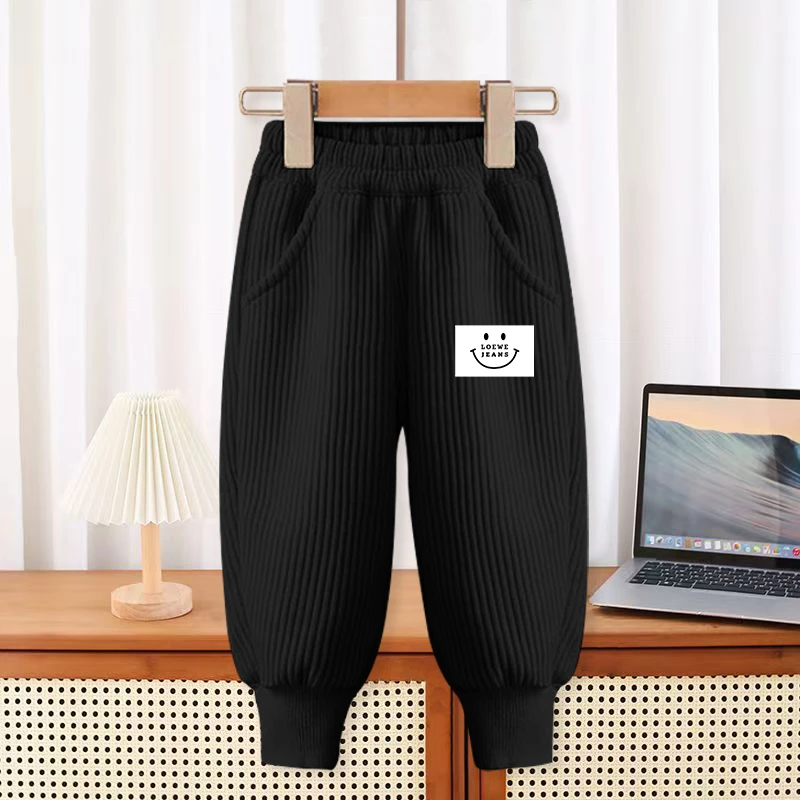 儿童裤子2025春秋款灯芯绒长裤男女童秋季百搭束脚裤中大童休闲裤