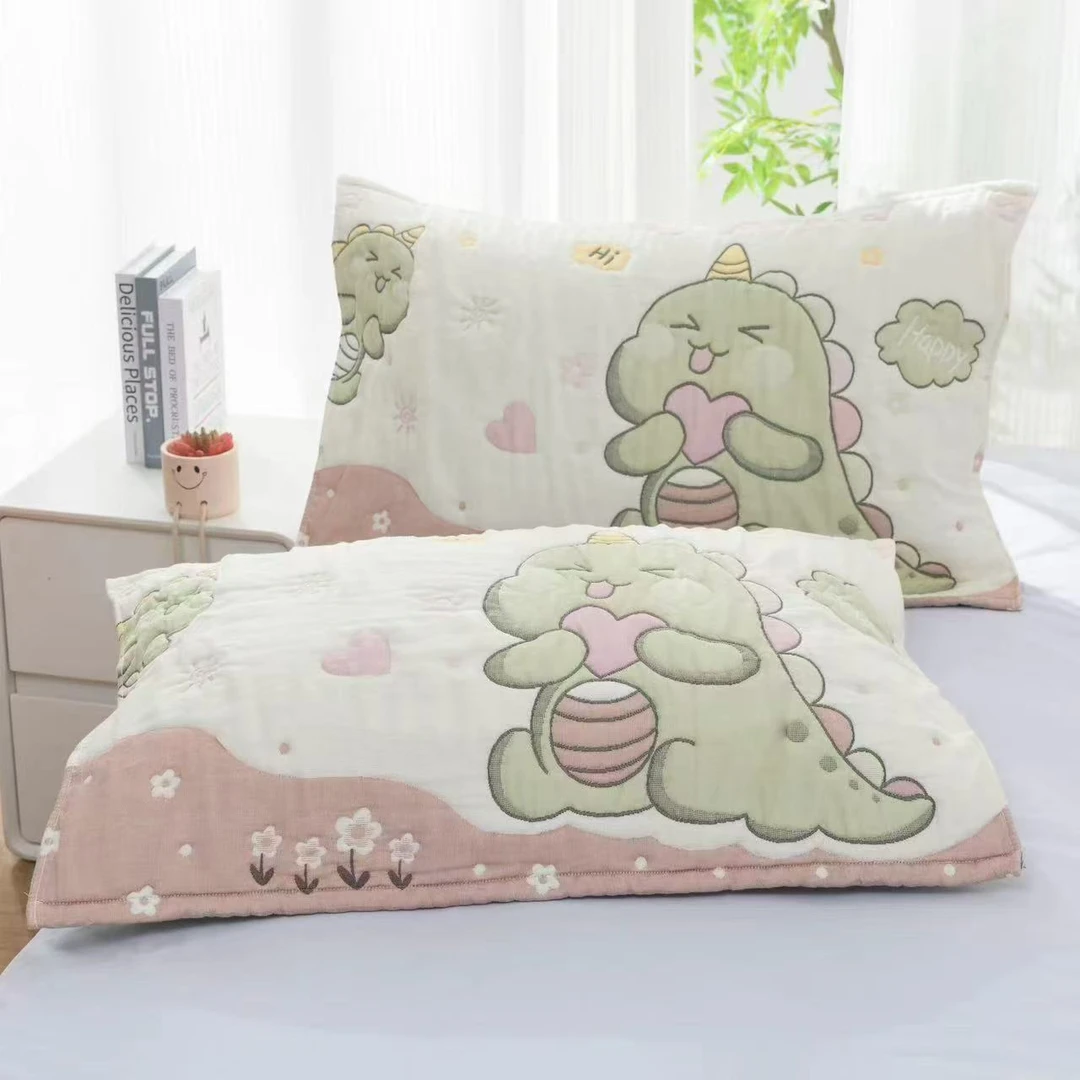 52*78 卡通恐龙枕巾一对