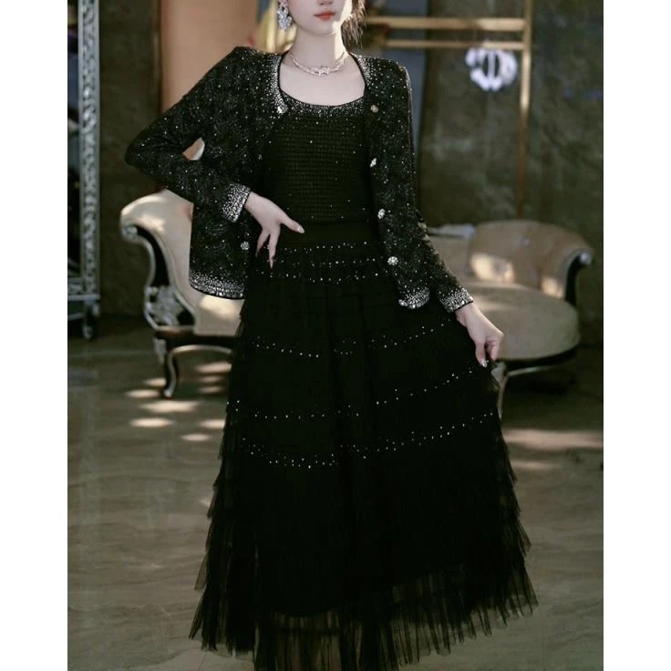 1-28【浪漫时光】重工气质纱裙