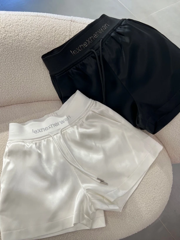 【Fancy Mancy】醋酸腰头带钻短裤