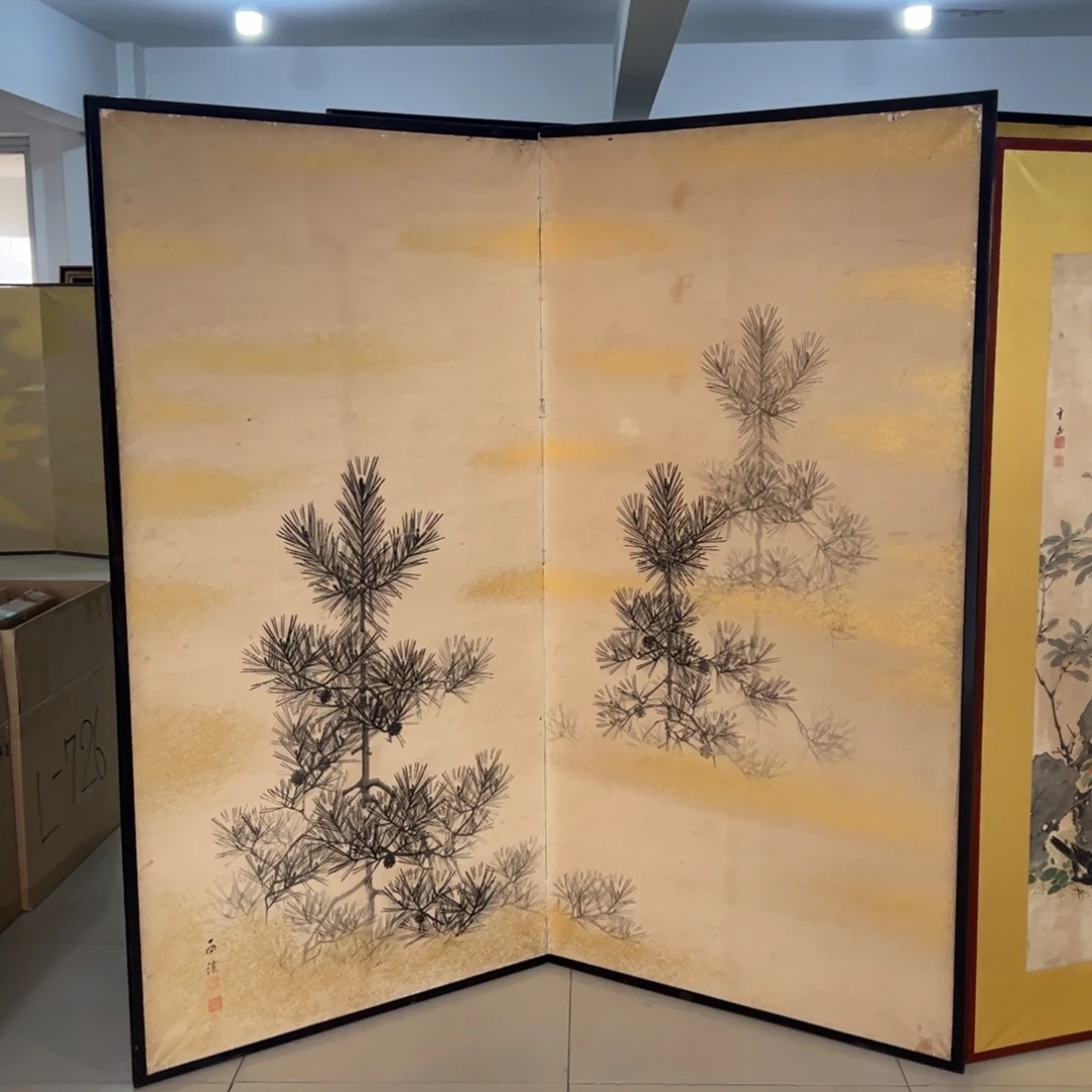 绘画屏风框画茶空间设计