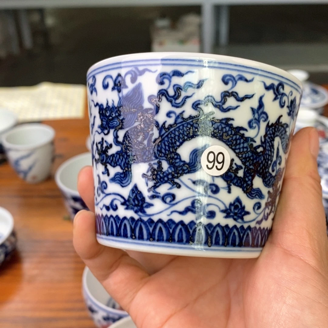 瓷片景德镇手绘陶瓷龙纹
