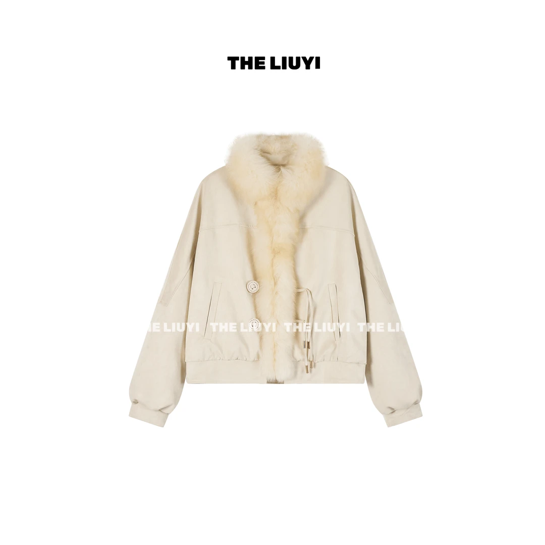 【LIUYI】伦敦冬日~90白鹅绒狐狸毛领派克羽绒服外套511304