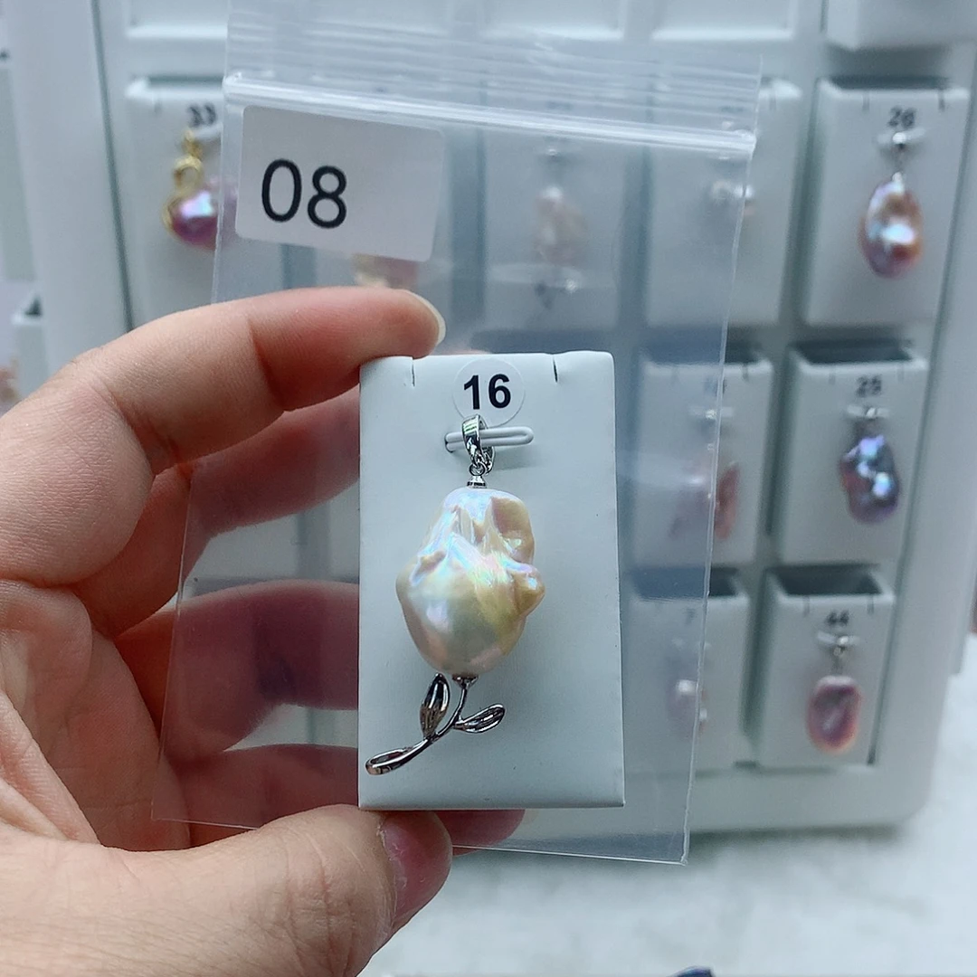 合金吊坠(不含链)淡水珍珠