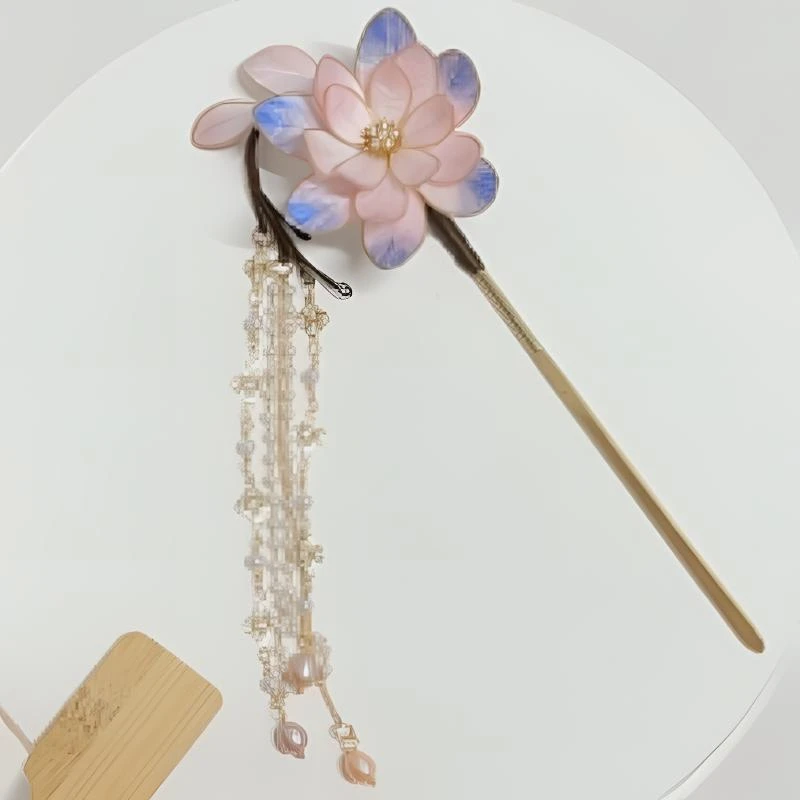 慕绒家 非遗绒花古风发簪 手工制作默认微瑕
