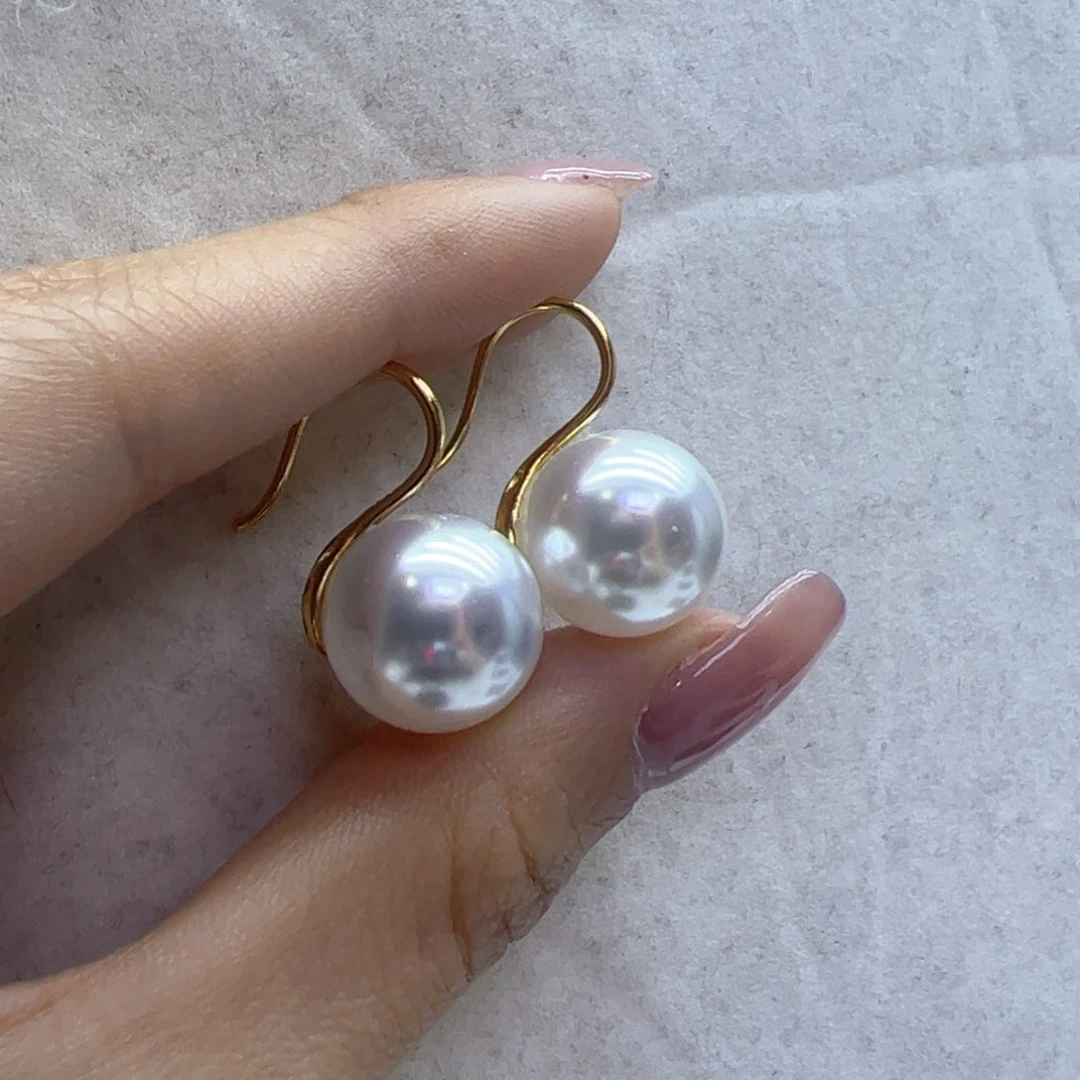 淡水珍珠耳饰18K金镶嵌