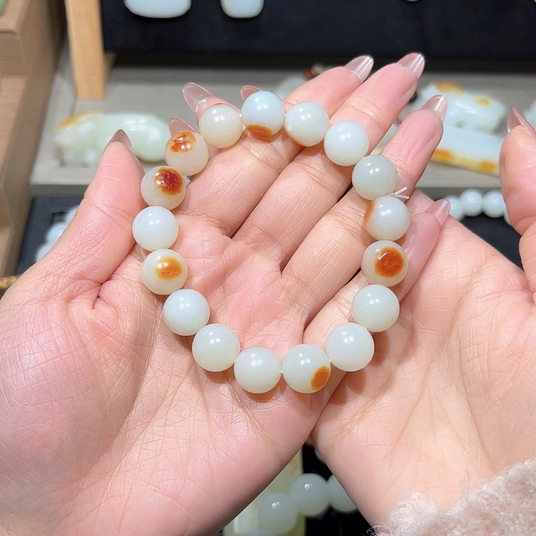 和田玉手链未镶嵌德**文12