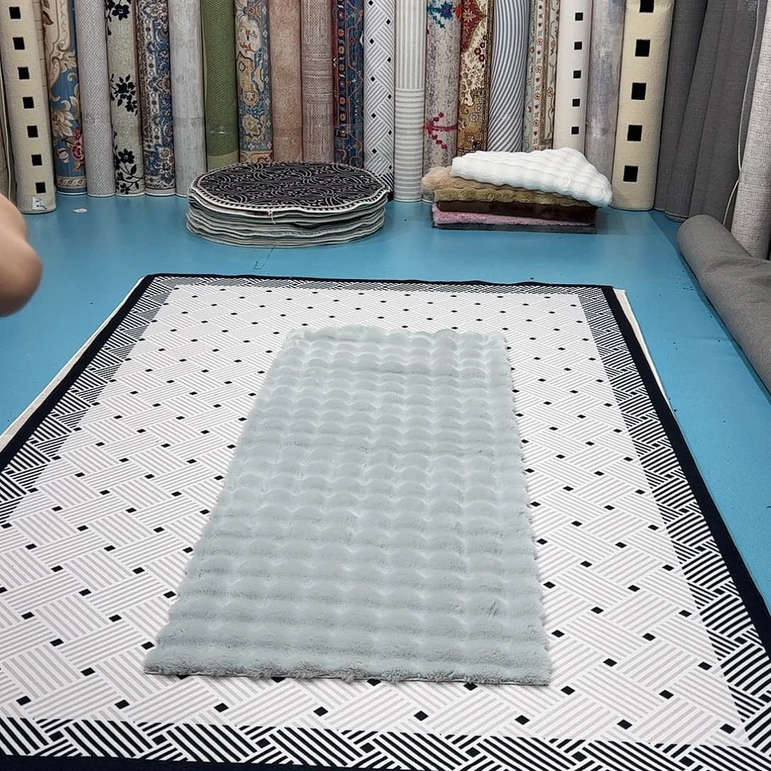 混纺80×200误差±1-3cm麂皮绒仿兔毛泡泡球特价福利