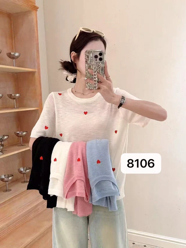 无品牌8106桃心短袖