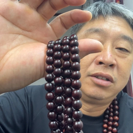 檀香木 金星紫檀0.8手串108颗