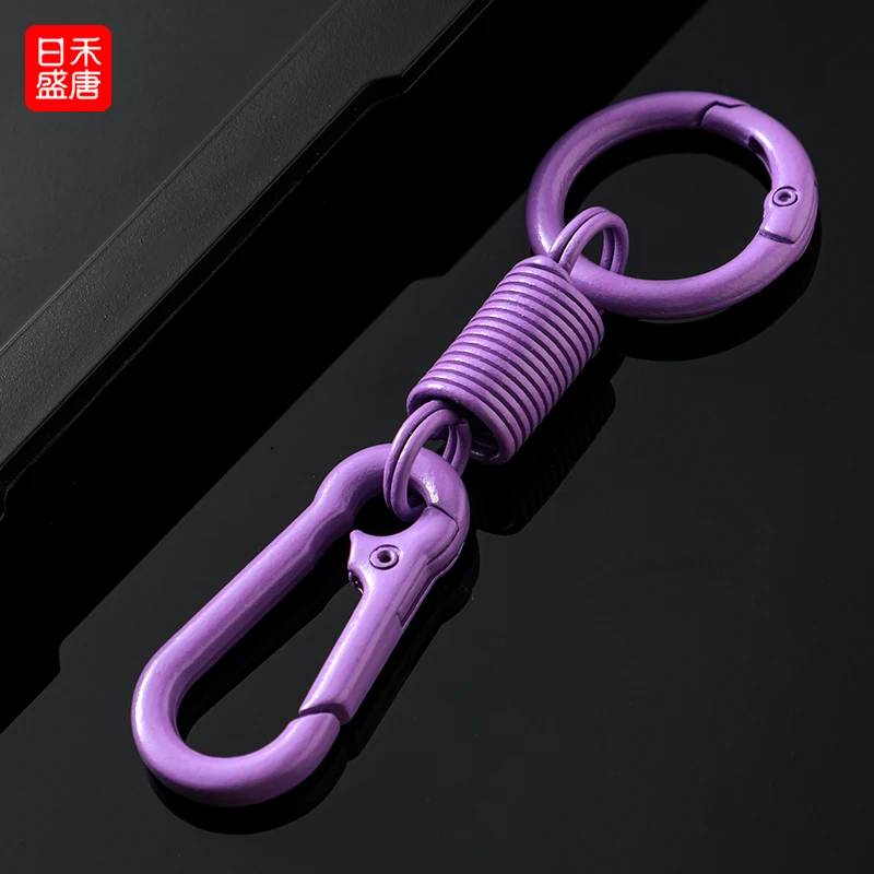 多彩弹簧钥匙扣创意个性双头开口书包挂钩配件汽车钥匙环圈腰挂链