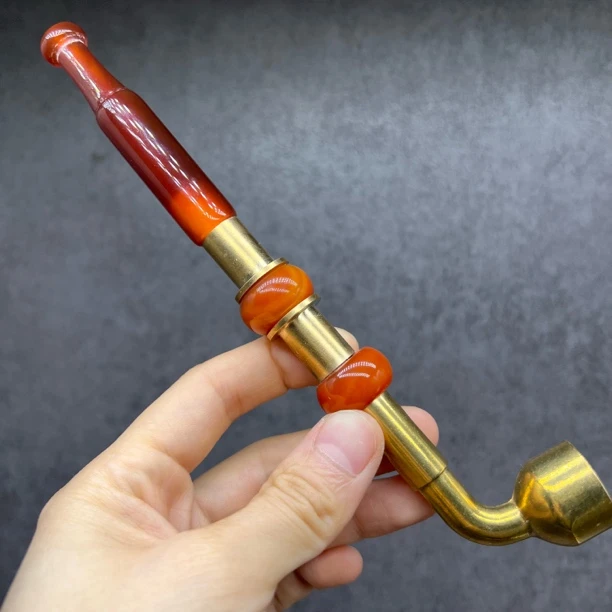 二珠玛瑙烟斗粗支旱烟专用8824