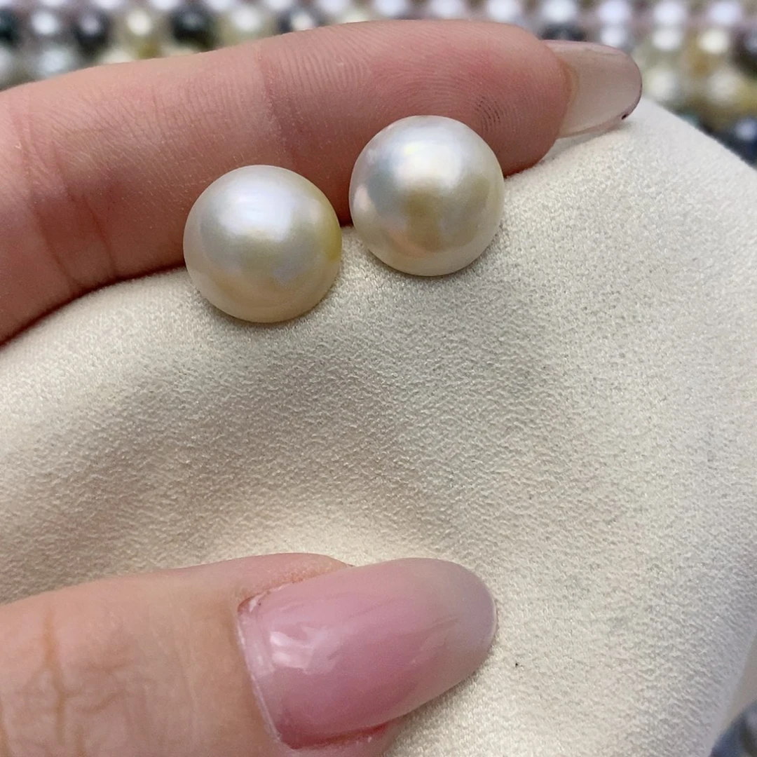 【闪购商品】耳饰银S925镶嵌拼合珍珠（马贝珠）