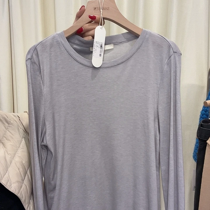 灰色打底衫薄款修身