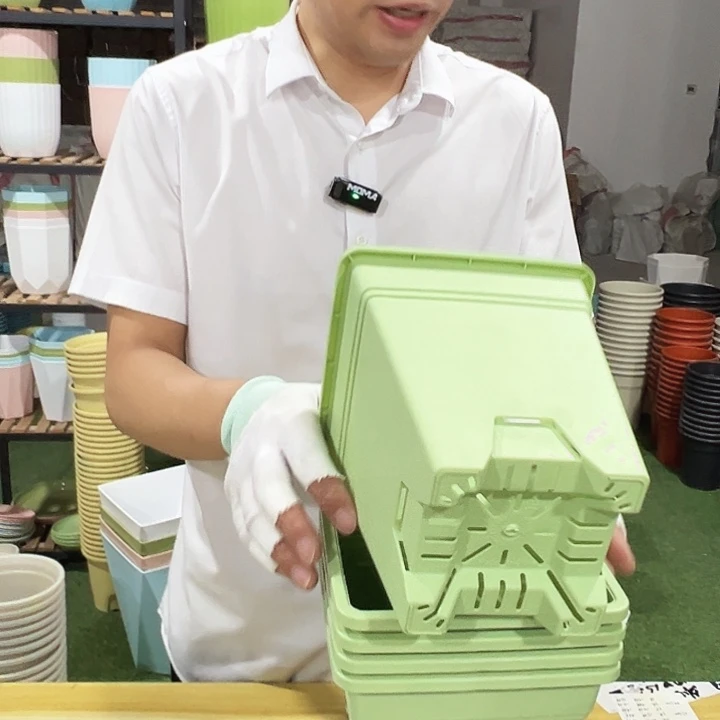 正品方形160口16高18果绿带托5只