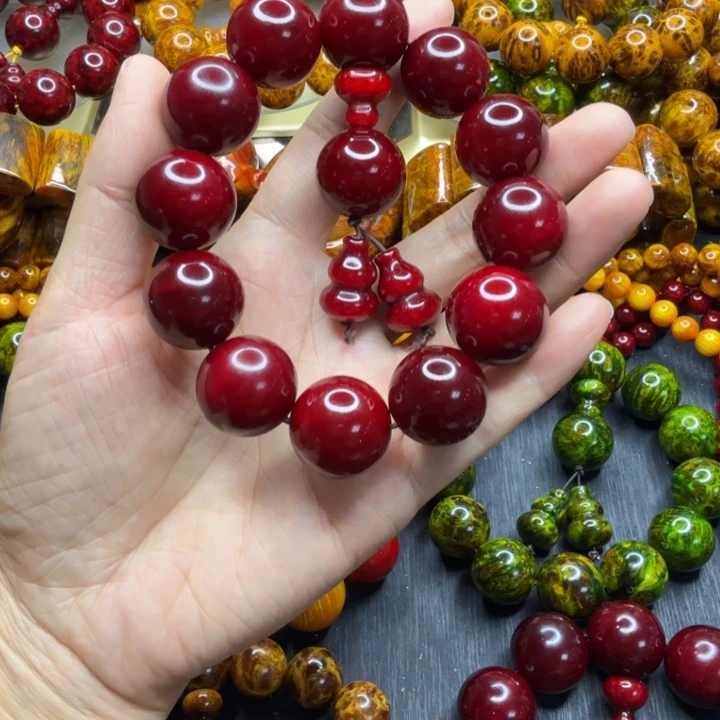 松木琥珀木文玩手串