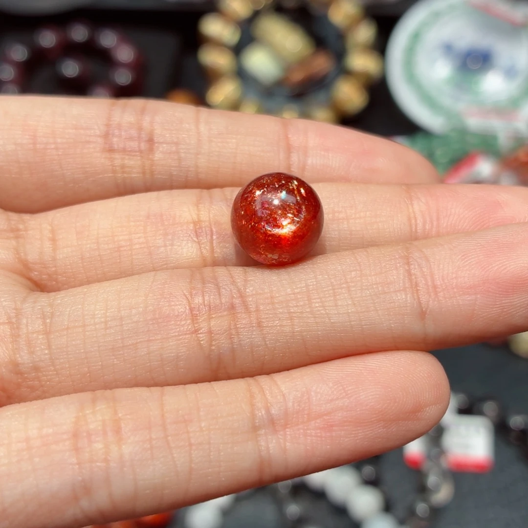 未镶嵌珠宝半成品日光石金太阳石单珠