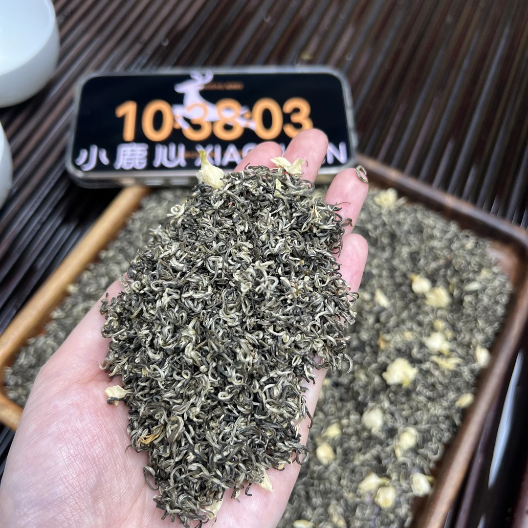 ①茉莉飘雪小鹿收茶茉莉绿茶横县茉莉花茶叶