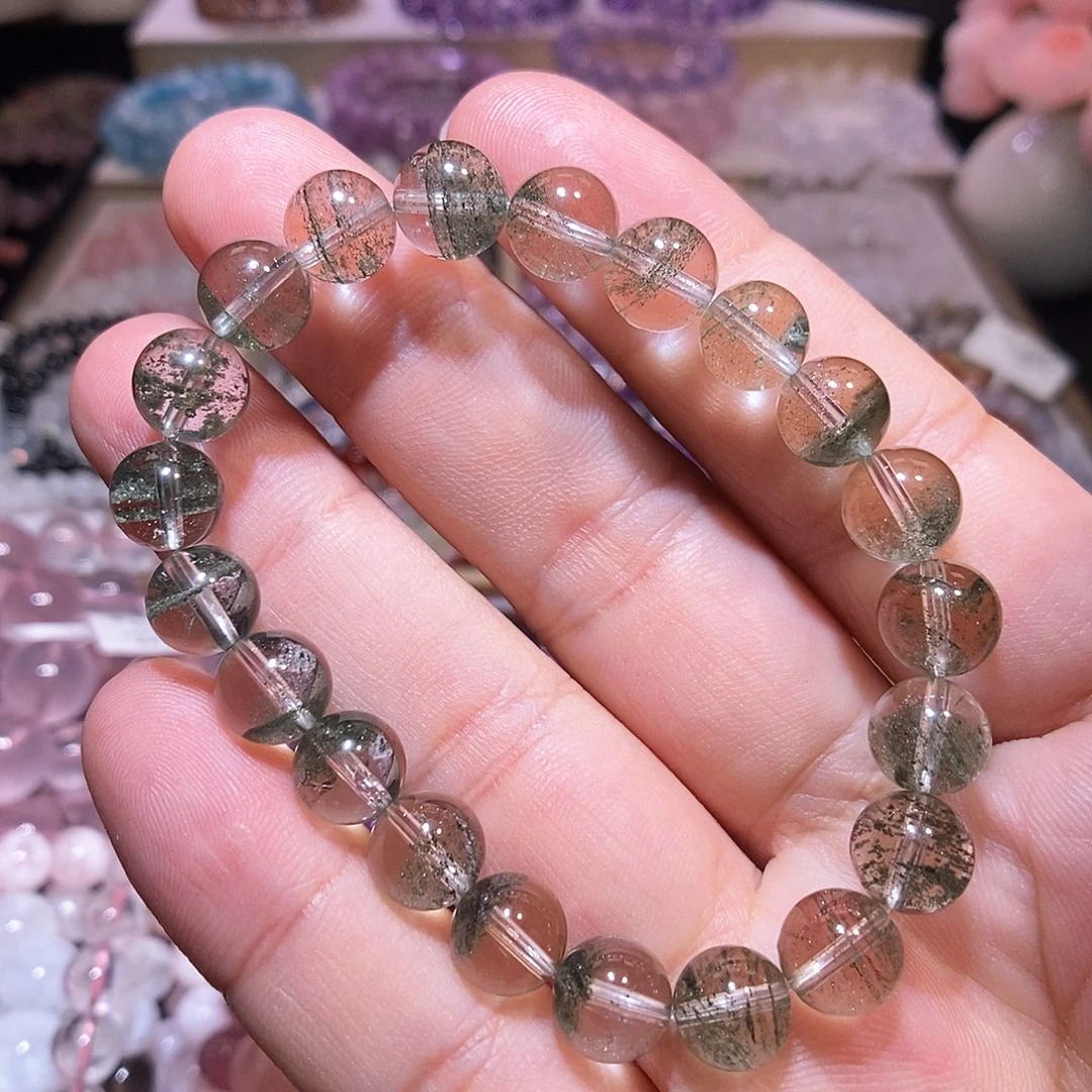 未镶嵌手链水晶绿幽灵8mm