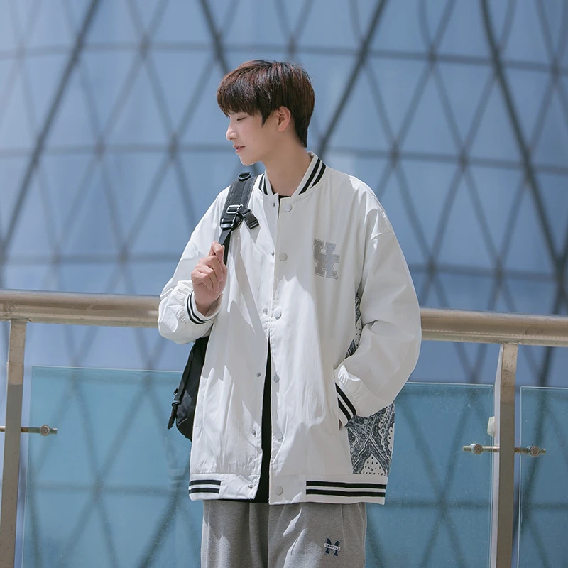 【9219包邮】2025秋装新款青少年学生港风拼料棒球服情侣夹克潮