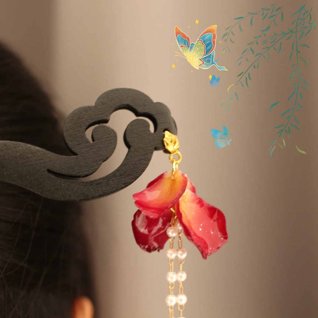 旗袍发簪手工中国风古装简约古典百搭汉服马面裙发卡新中式发饰