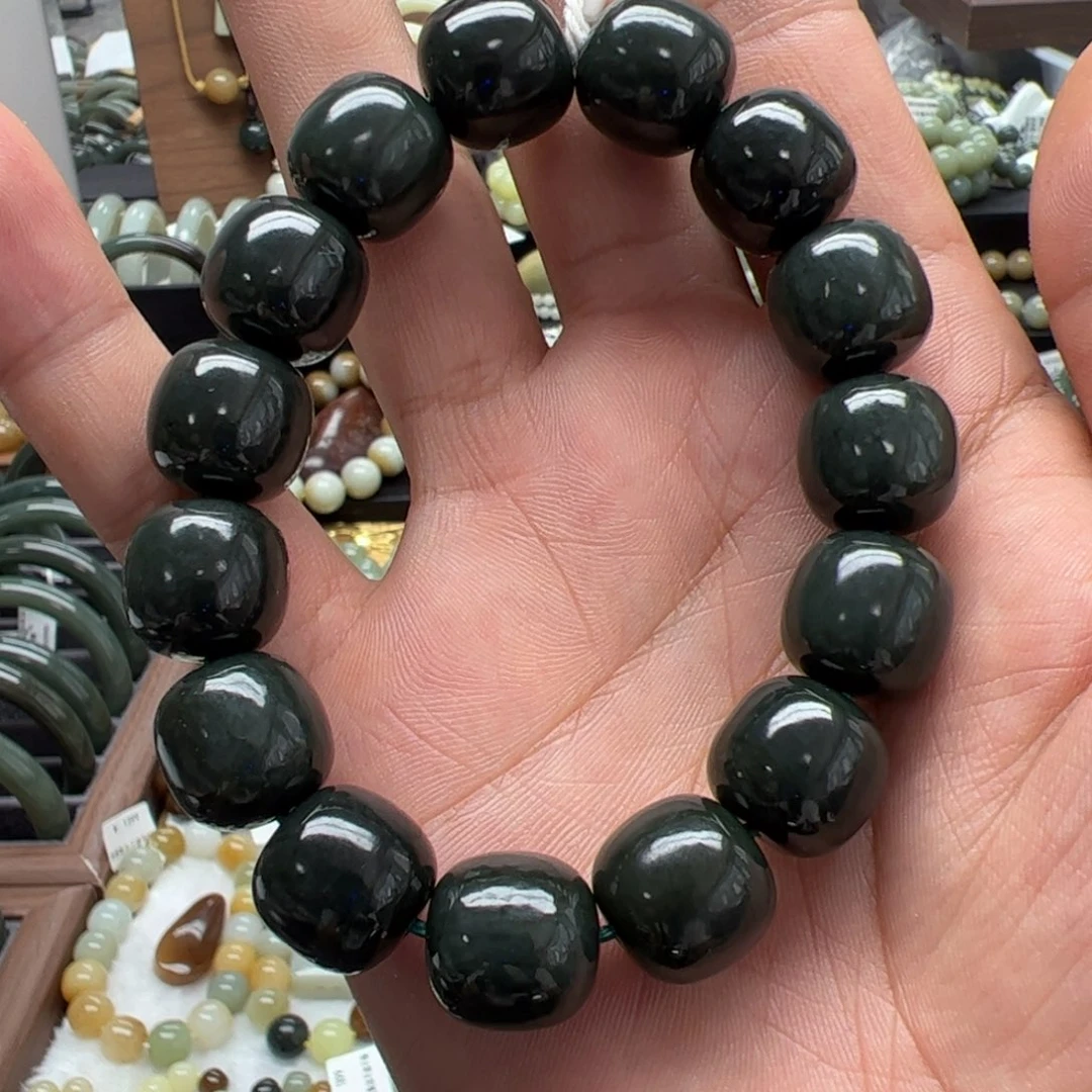 手链未镶嵌和田玉卡14沙枣青