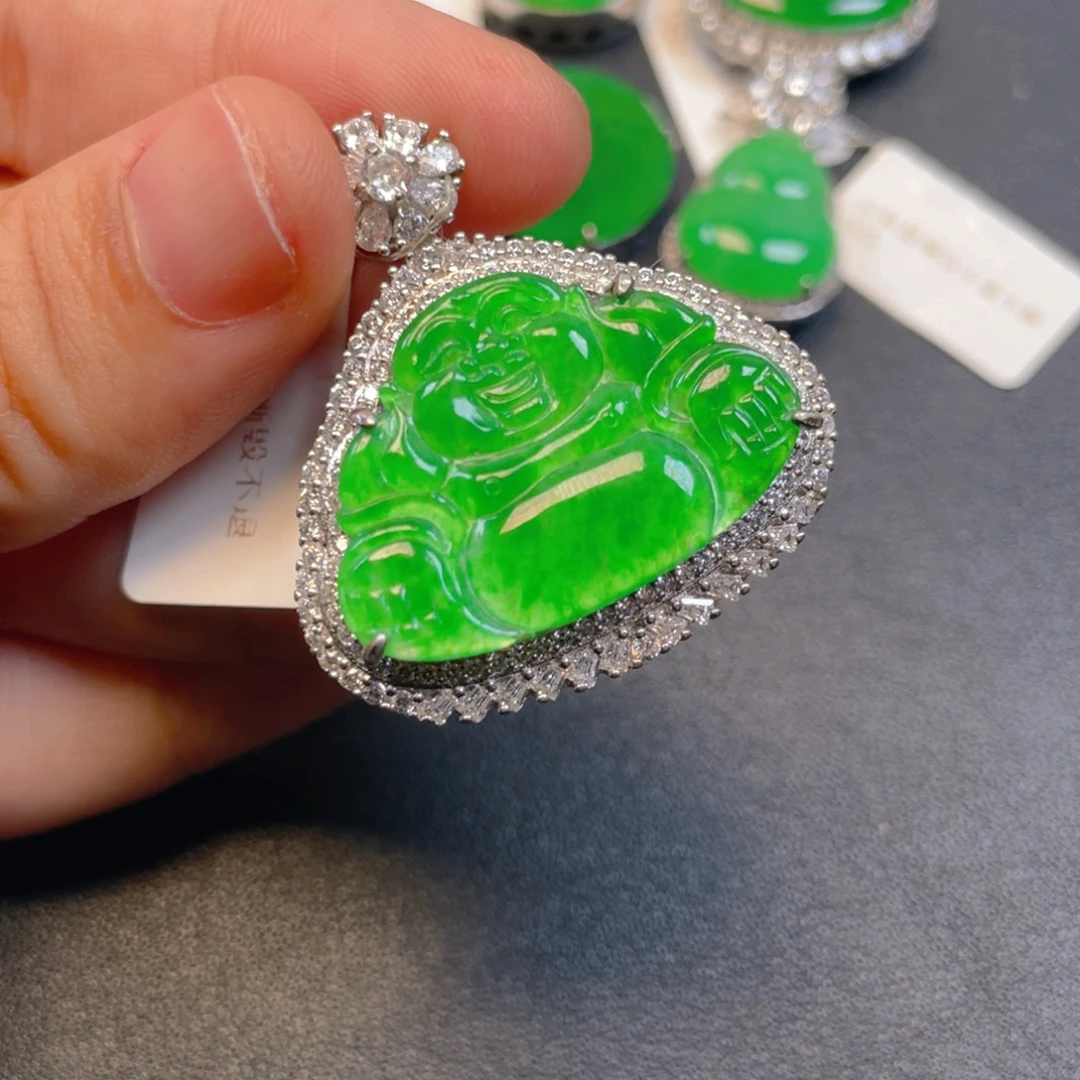 翡翠银S925镶嵌吊坠(不含链)