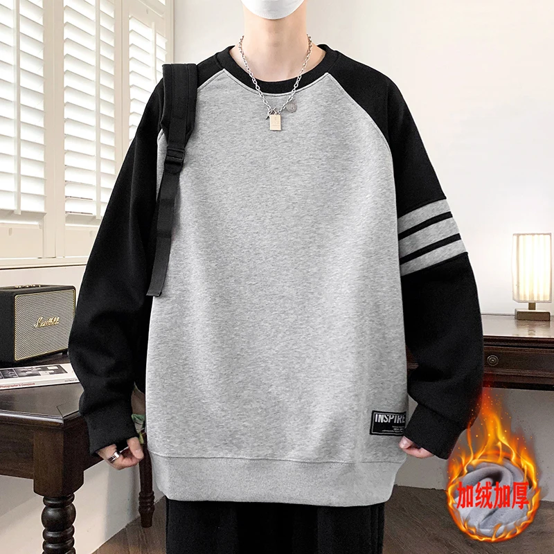 春秋青少年初高中学生中大童男女同款长袖打底衫圆领潮流帅气卫衣