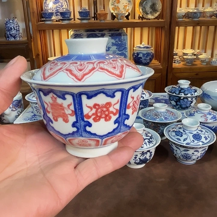 錡镇堂手工手绘盖碗