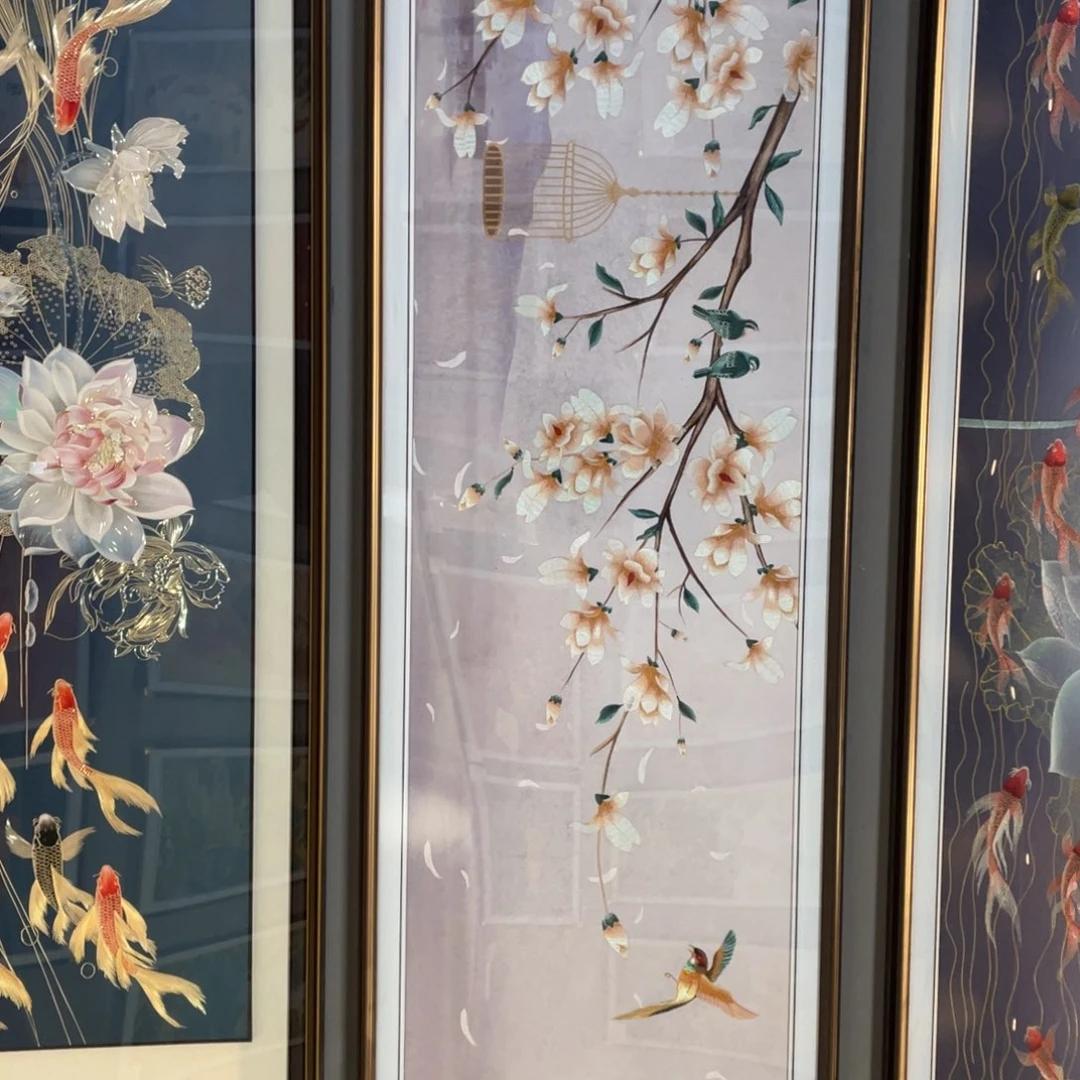 横款紫金玉兰，实木电镀