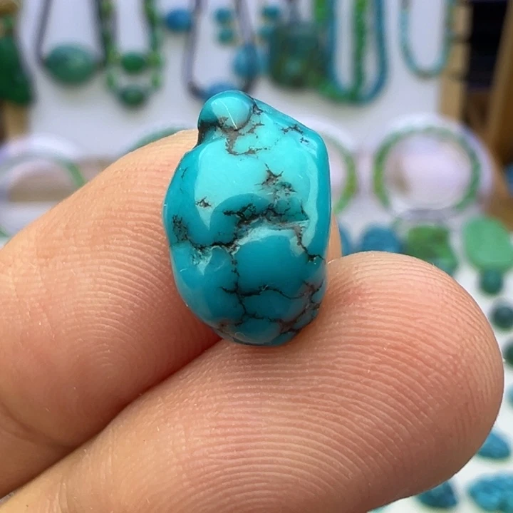 云盖高瓷蓝水草纹随型