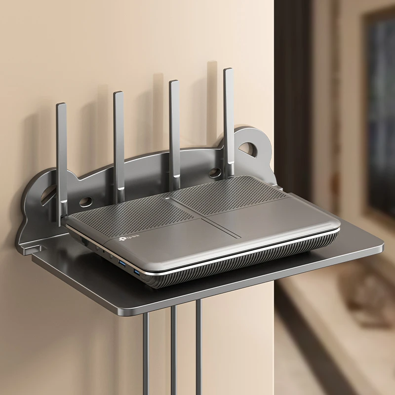 免打孔摄像头置物架墙上壁挂式路由器机顶盒托架监控器支架多功能