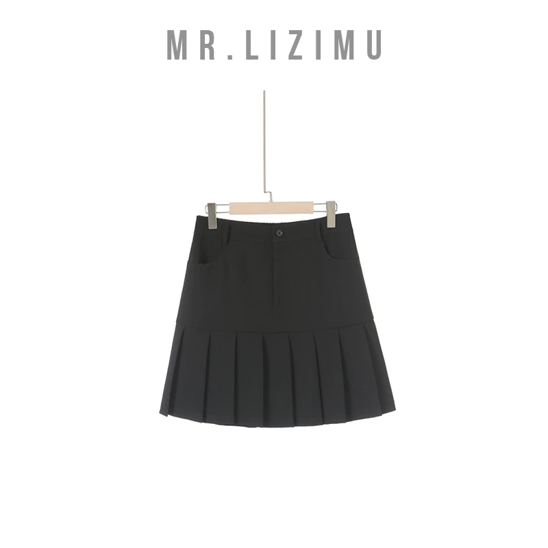 李子木先生纯色百褶裙短款裙子女款爆款2025新款高级感通勤a字裙