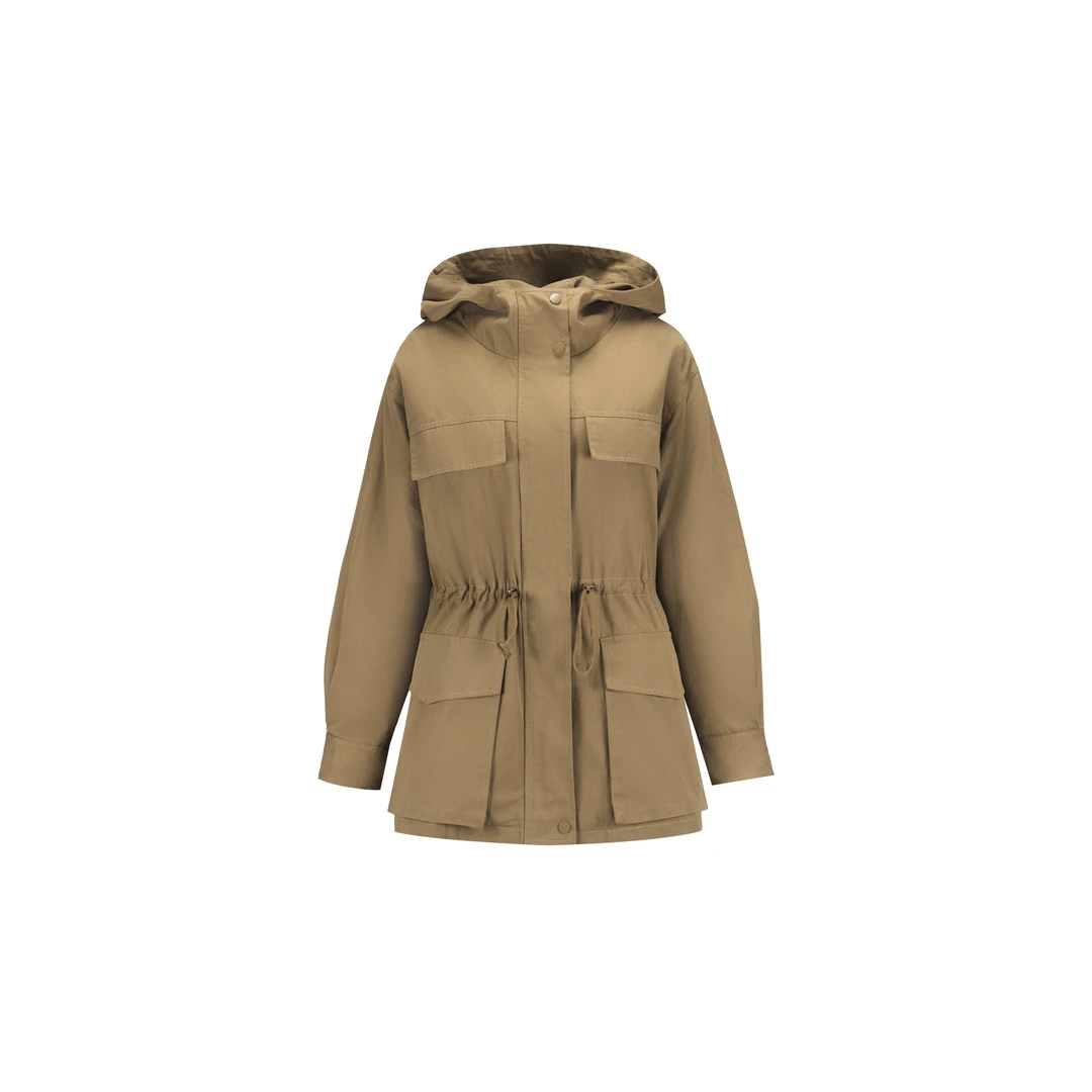【轻暖工装鹅绒服】中长款连帽拉链长袖夹克羽绒外套WT440YQ007