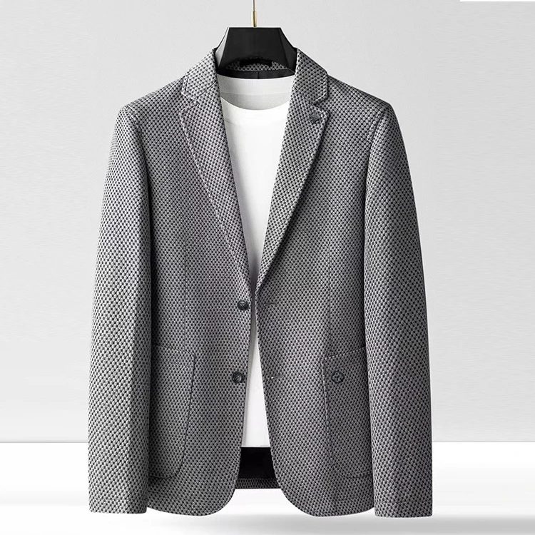 【三代菠萝纹单西】早春新款菠萝纹单西轻奢男士西服7555