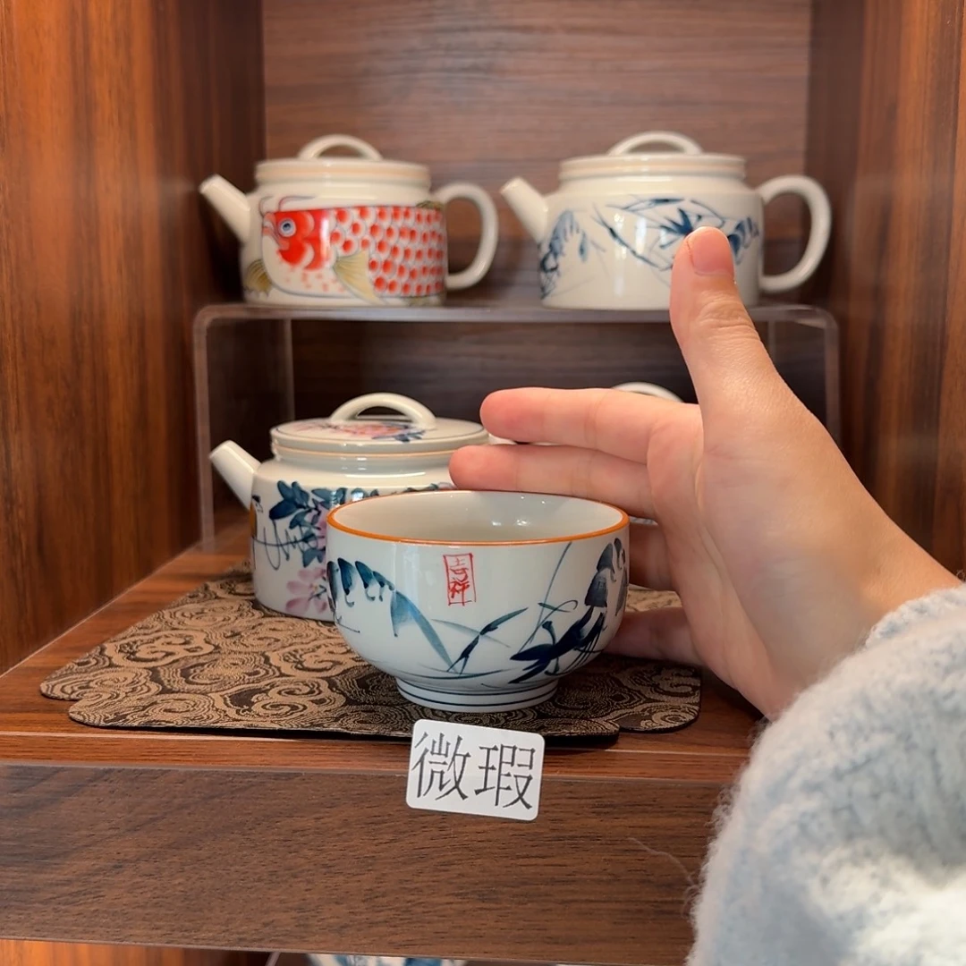 釉下彩纯手绘微瑕