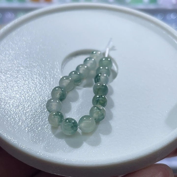 翡翠散珠翡翠飘花圆珠 卡4.9