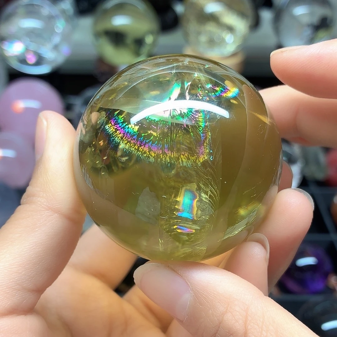 水晶珠宝半成品未镶嵌黄水晶56爆彩