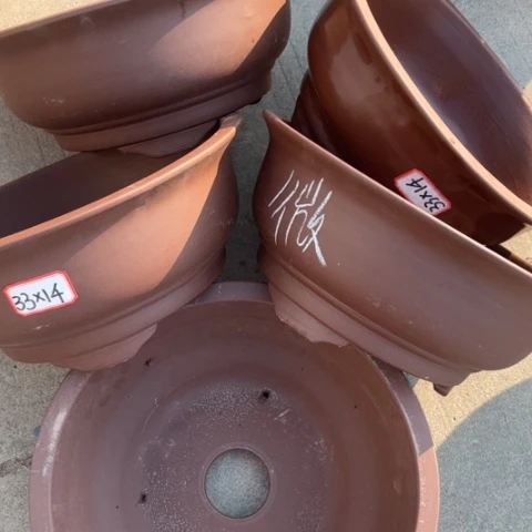 紫砂花盆50-2。 33-14微瑕