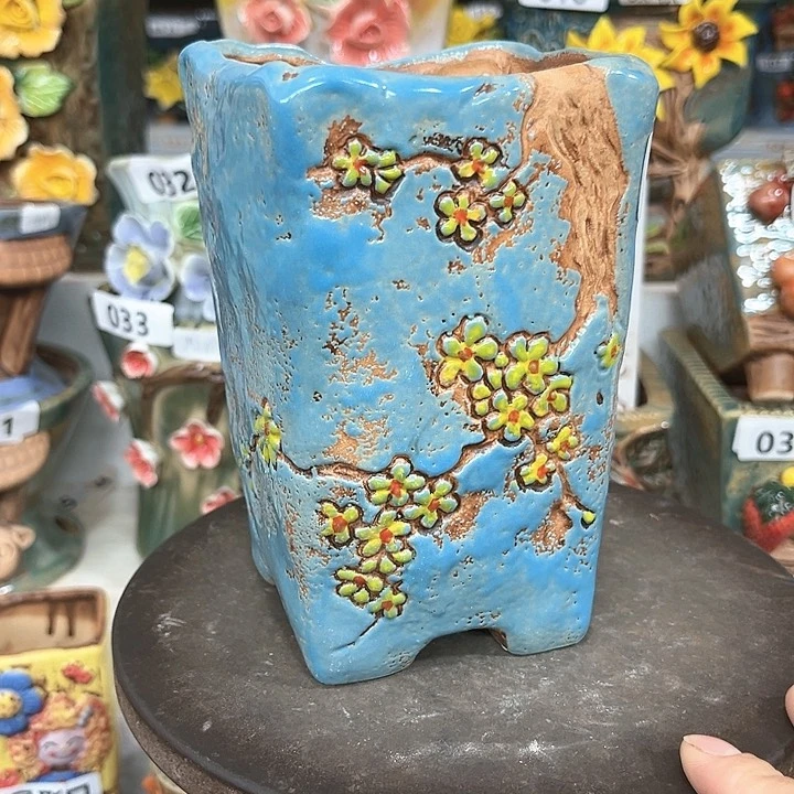 紫砂花盆粗陶材质多肉花盆