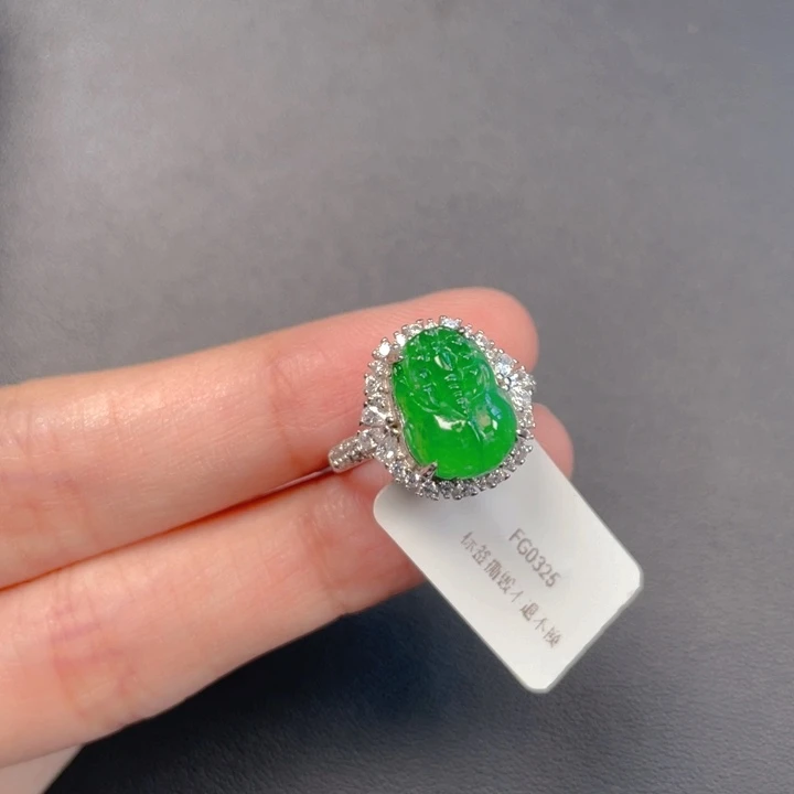 翡翠银S925镶嵌吊坠(不含链)